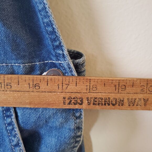 Dickies Bib Coveralls 34x30 Blue Denim Work Farm Carpenter Unisex Groover Rave - Picture 10 of 11